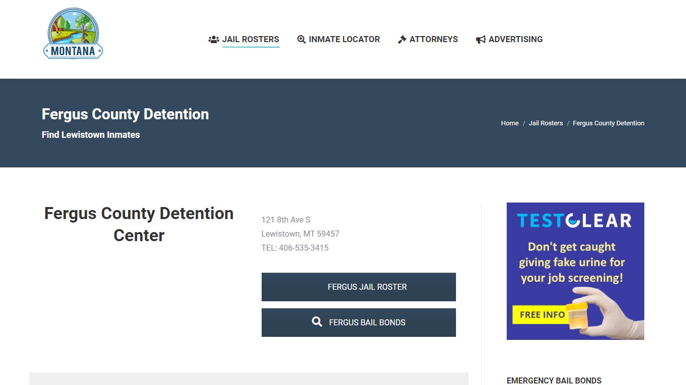 Fergus County Detention - MONTANA JAIL ROSTER