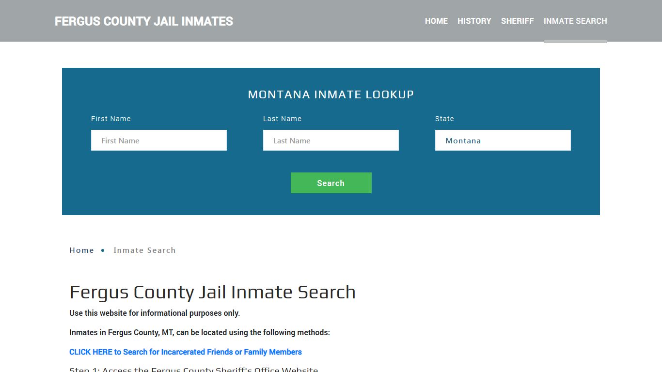 Fergus County, MT Detainee Lookup