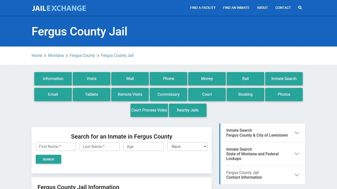 Fergus County Jail Roster Lookup, MT, Inmate Search